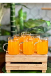 Hermia Set de 6 Vasos de Vidrio Borosilicatado Transparente 200 ml